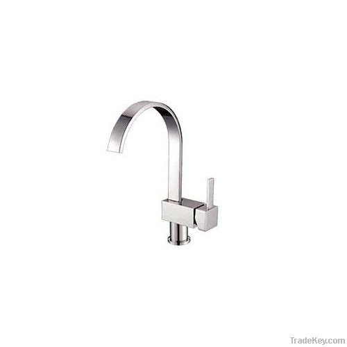 Square single hole kitchen faucet