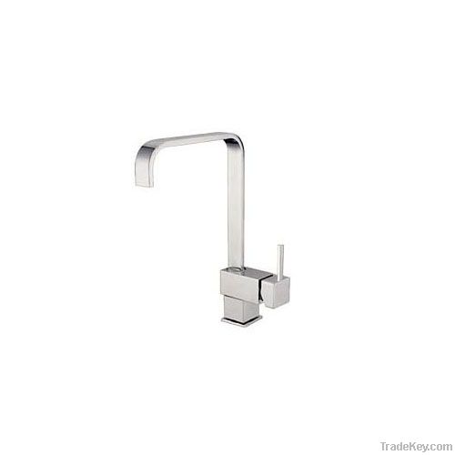 Square single hole kitchen faucet