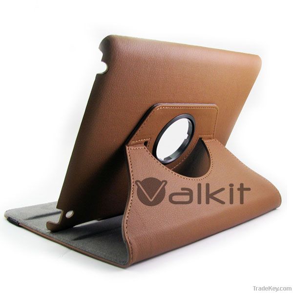 360 degree rotating leather case for ipad 2/3