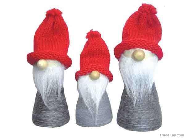 Xmas hanging santa decoraitons, 7/9/11cm, 3pcs/set