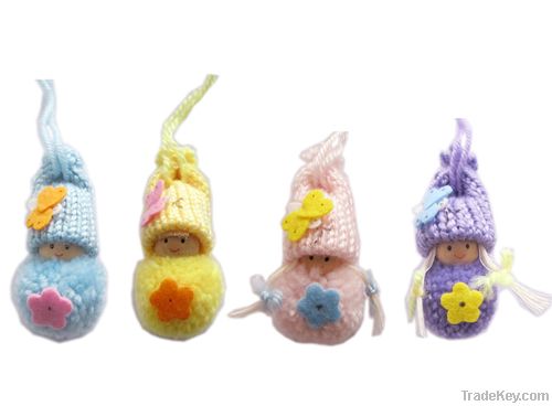 Easter dolls made of yarn, 8cm, 4pcs/set