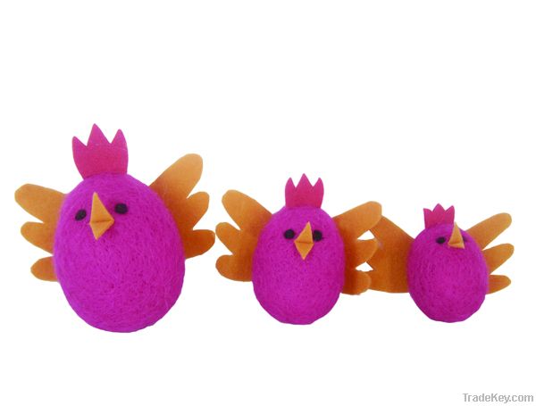 Easter woolen hanging hens made of wool, 5/7.5/10cm