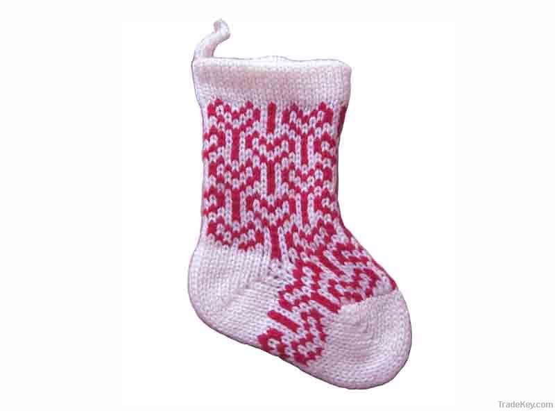 knitting Christmas stocking, 18--20cm