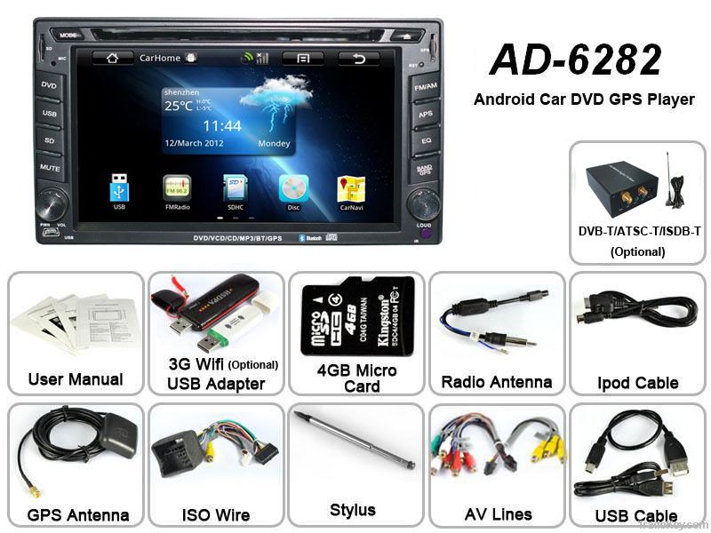 Car Android DVD Player with 3G, WIFI