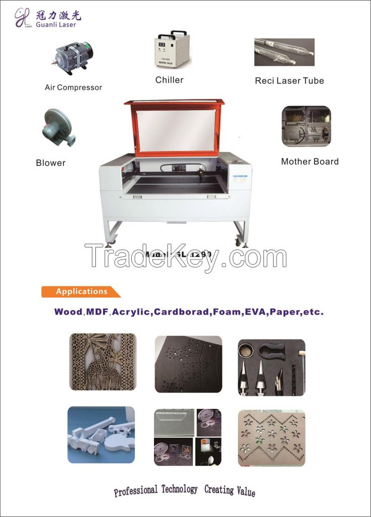 Acrylic Plywood MDF Laser Cutting Engraving Machine GL-1290