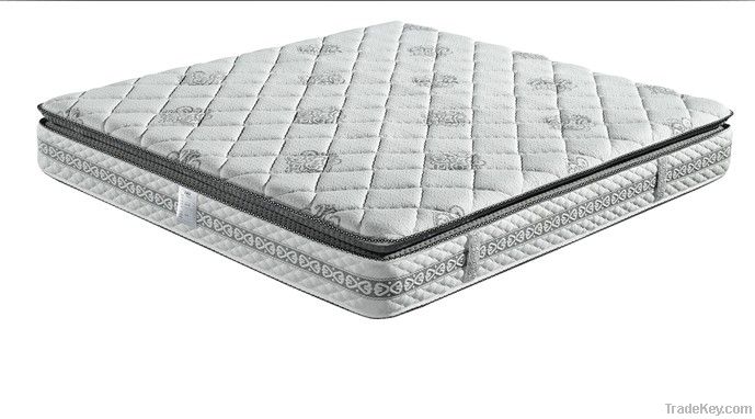 Fabric double bed with mattress