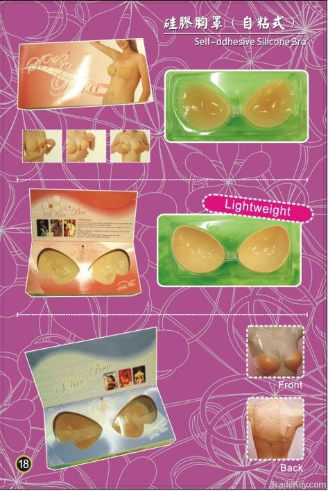 silicone bra with clear strap and self adhesive