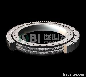 Double row four point contact ball slewing bearing without gear