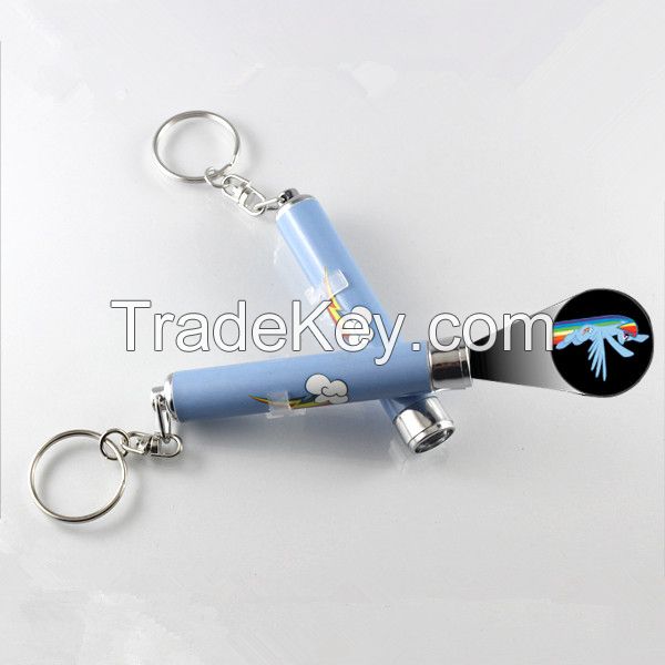 Customized Aluminum Cheap Torch LED Keychain Projection, Mini LED Flashlight