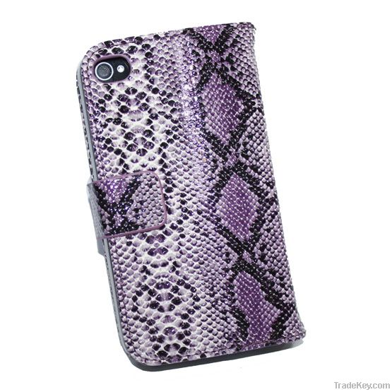 Heart-shaped snakeskin leather Wallet case