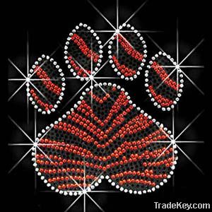 Sparkling paw rhinestone heat transfer designs