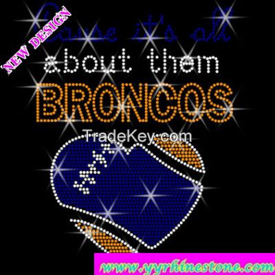 All about them BRONCOS Rhinestone Transfer