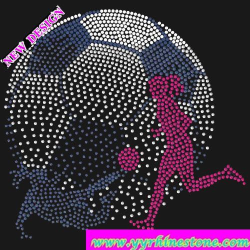 Volleyball Hotfix Rhinestone Transfer Design