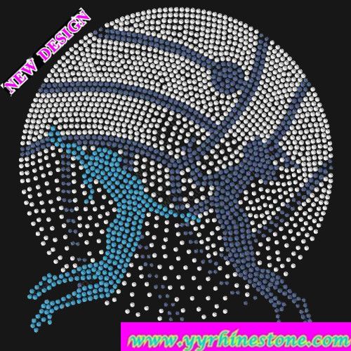 Volleyball Hotfix Rhinestone Transfer Design