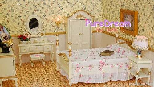 Dollhouse miniature Bedroom Victorian Furniture Wardrobe 6pc WB008