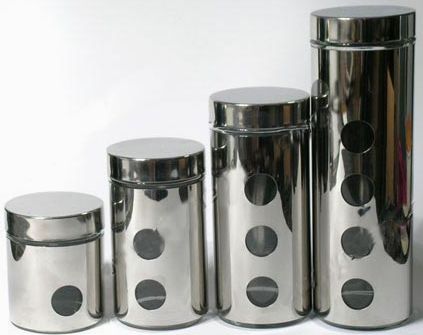 canisters with stainless steel