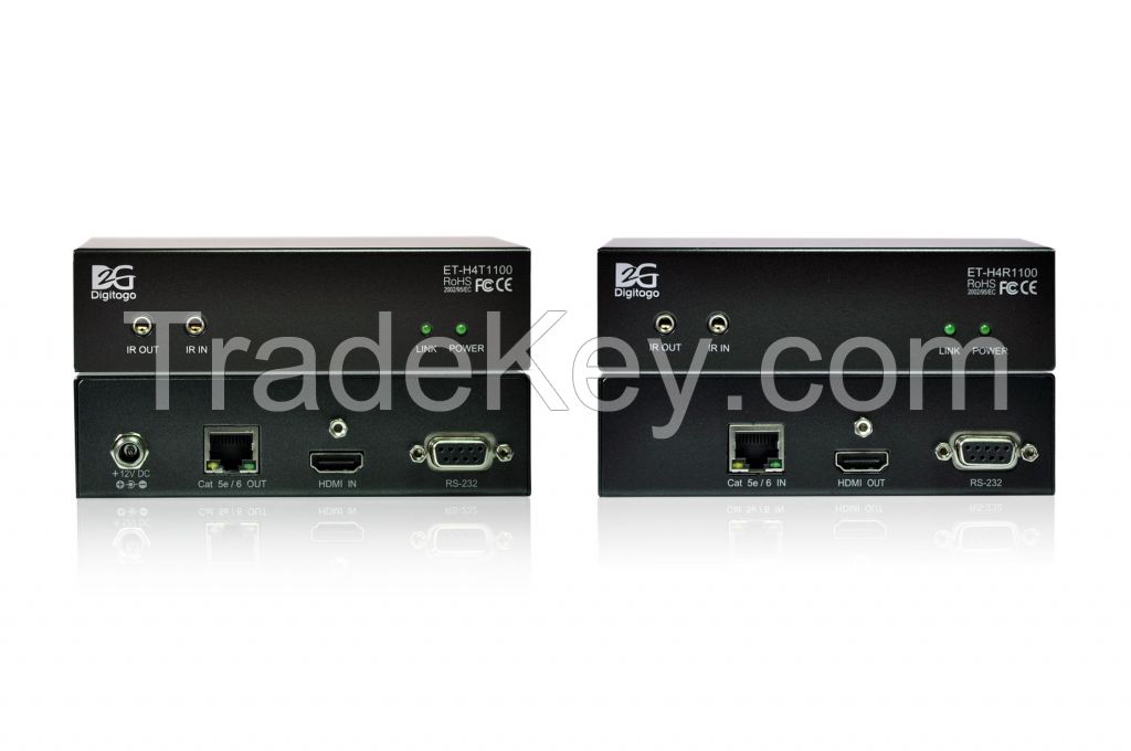 HDBaseT 100m Extender Set w/ PoE, Bi-directional RS-232 , IR, support 4K Ultra HD