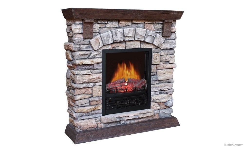 Marble electric fireplace with remote