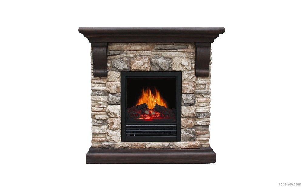 Marble electric fireplace with remote