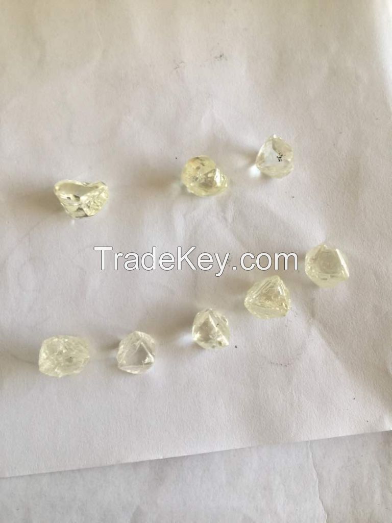 Rough uncut diamonds