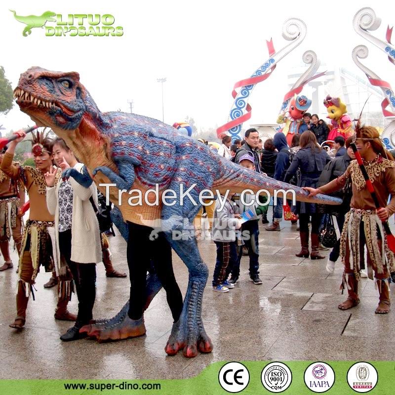 Walking with Life Size Dinosaur