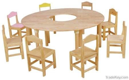 wooden round shape table