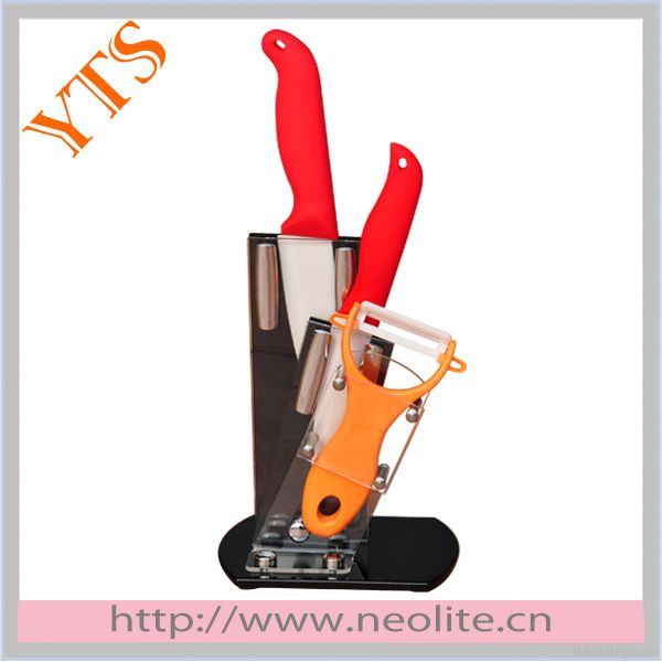 Wholesale color fruit/vegetable ceramic knife set and peeler