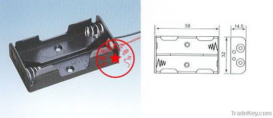 2 AA Battery 3V Holder Box Case Lead Black PlasticHolder Cell Box