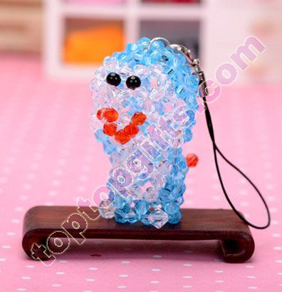 3d beaded Doraemon 4mm bicone crystal cartoon charm