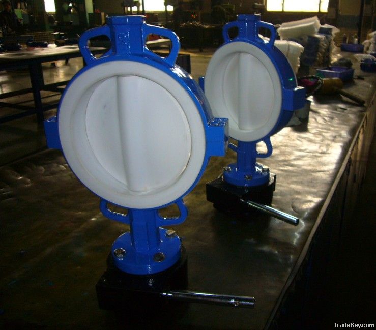 PTFE lined wafer butterfly valve