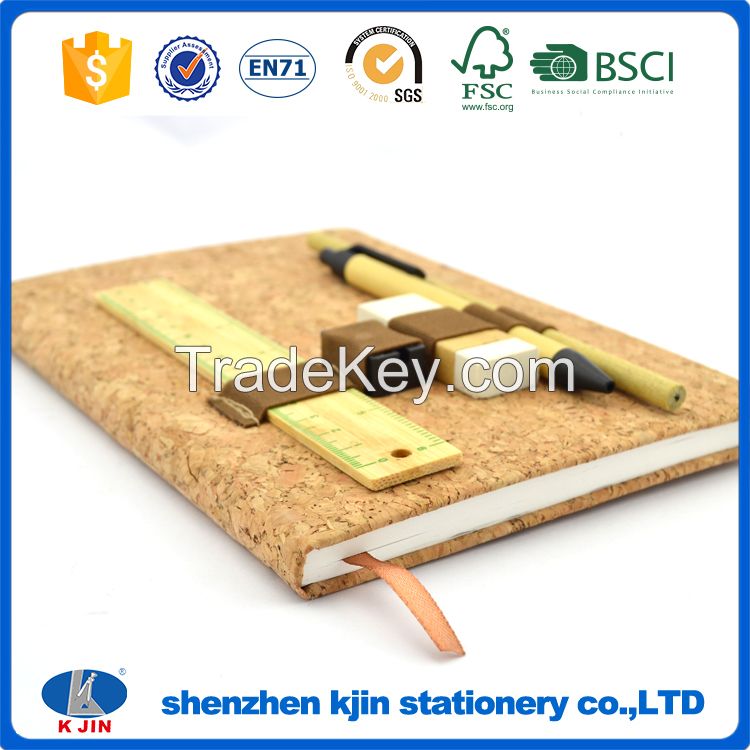 Eco-friendly OEM Cork Stationery set  for Student