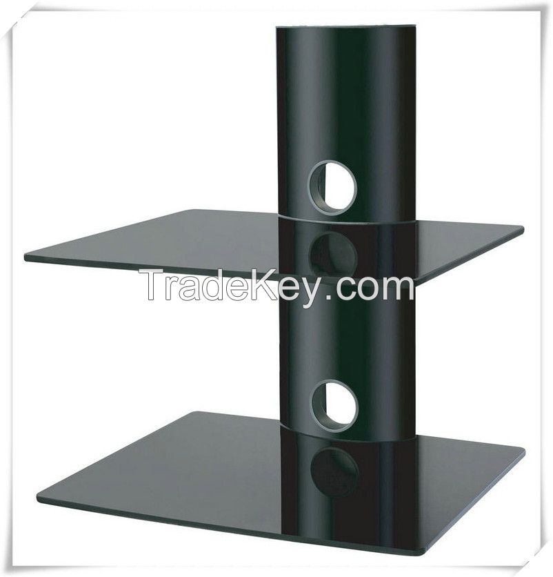 2 Shelf Glass DVD Wall Mount, DVD Bracket,DVD racks 