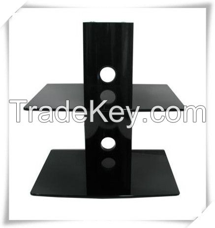 2 Shelf Glass DVD Wall Mount, DVD Bracket,DVD racks 