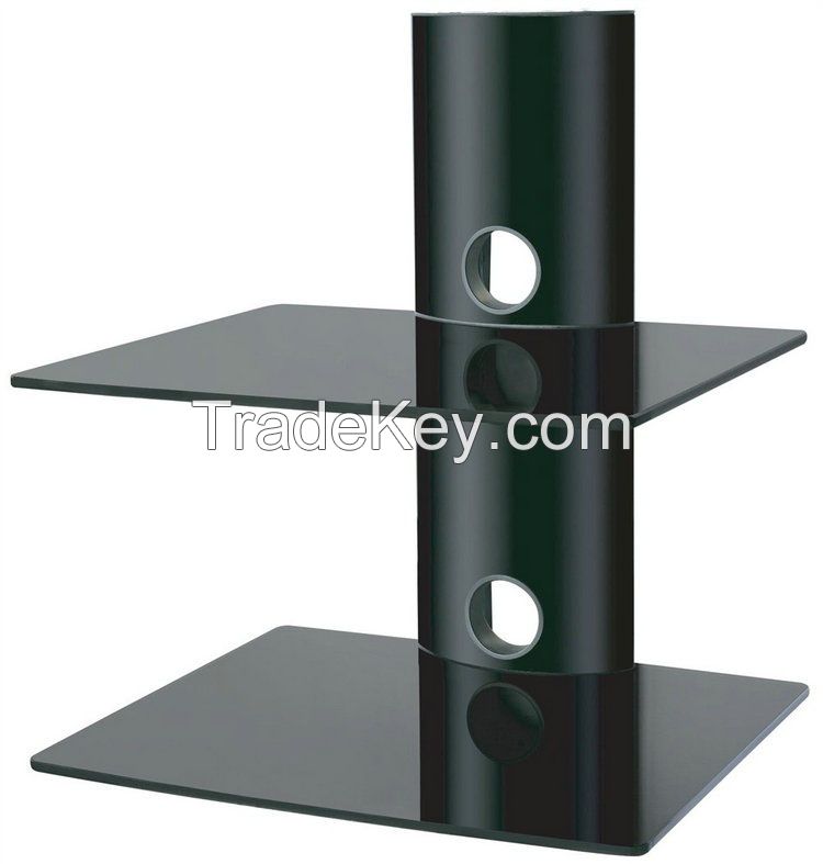 2 Shelf Glass DVD Wall Mount, DVD Bracket, DVD racks