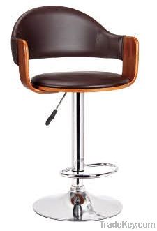 Leather and Bentwood Bar Stool