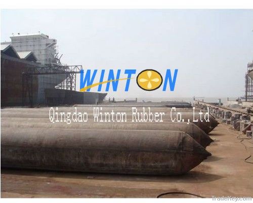 Ship launching rubber airbag