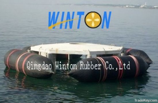 Ship launching rubber airbag