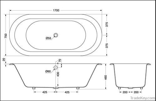 popular drop in cast iron bathtub NH-023