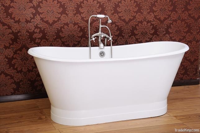 freestanding cast iron bathtub with steel skirt NH-1008-1