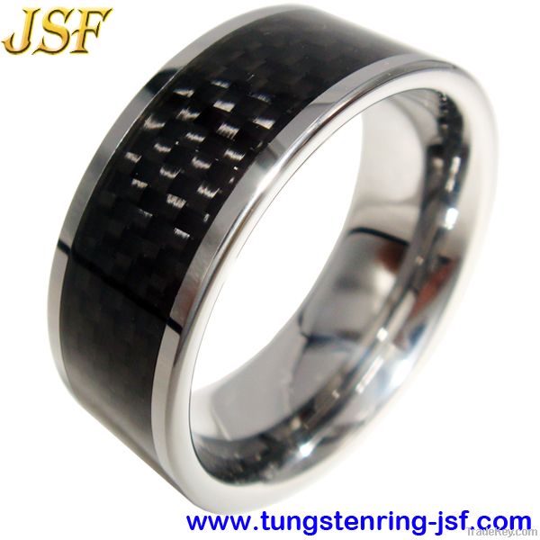 Fashion Carbon Fiber Tungsten Ring