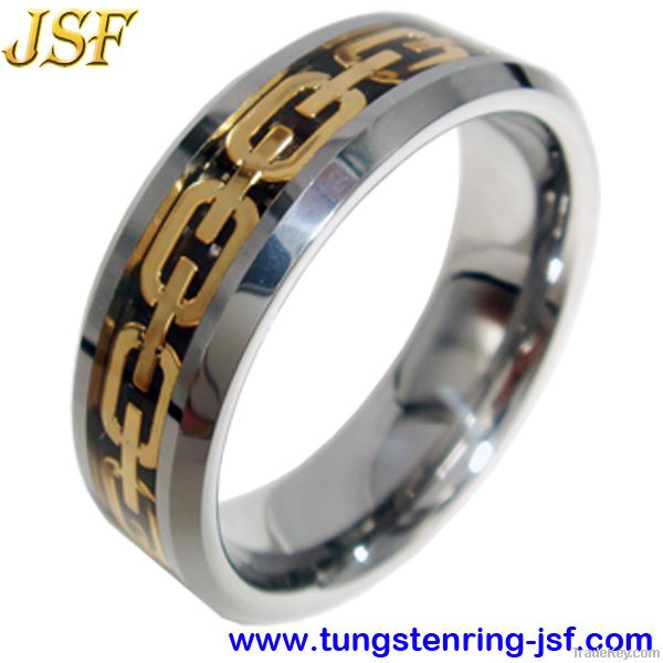 Fashion tungsten rings Dragon slice inlay