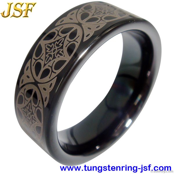 Fashion tungsten rings Dragon slice inlay