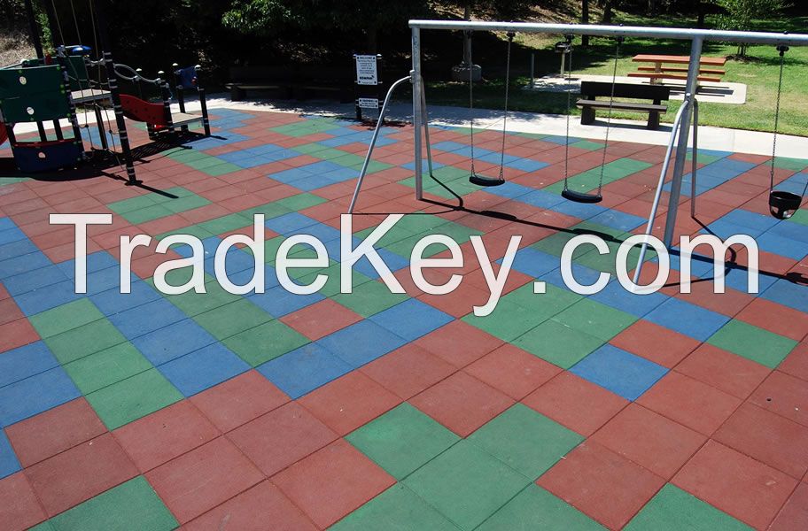 Playground rubber tiles rubber mats