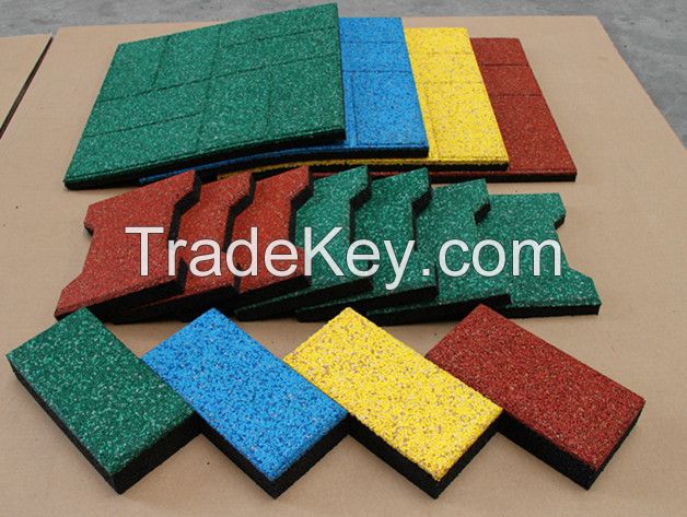 Sidewalk rubber tiles rubber pavers