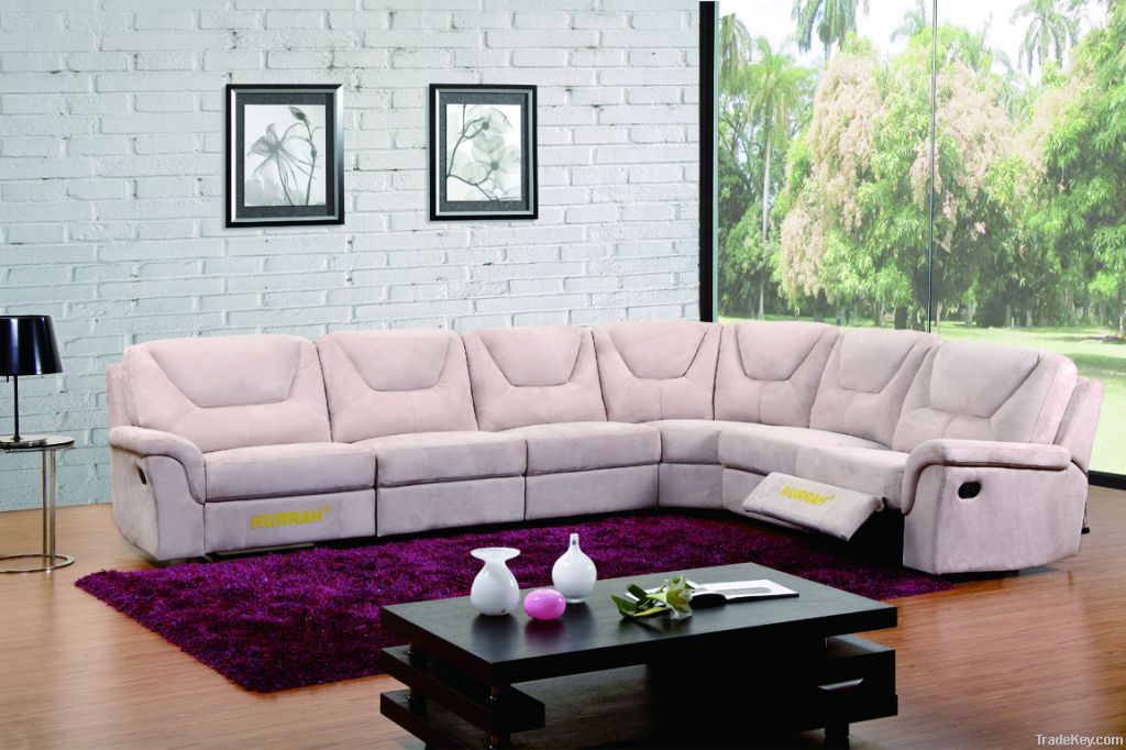 Fabric /leather corner sofa