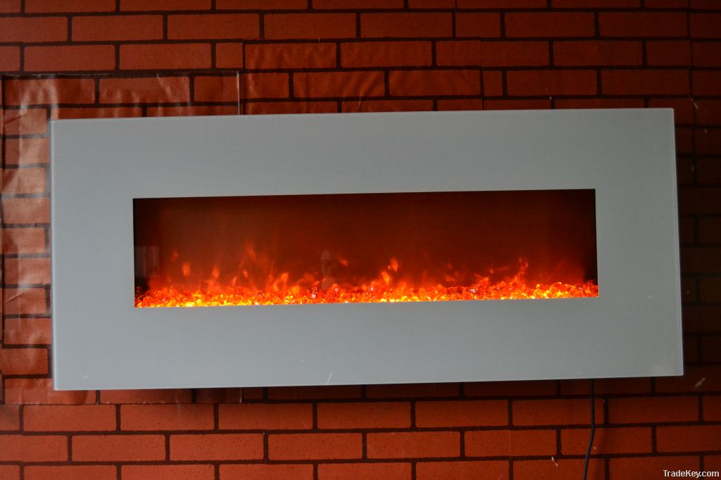 50&quot; CSA passed big size white wall-mounted fireplace with plastic