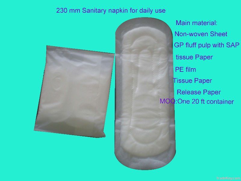 230mm feminine Maxi pad, General type sanitary napkin, Menstrual pad