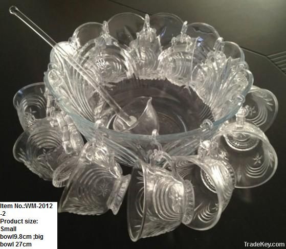 14PCS Glass Punch Bowl Set