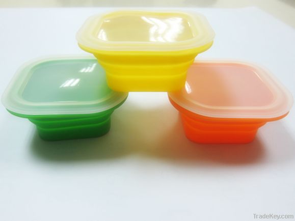 collapsible silicone lunch box with stainless steel