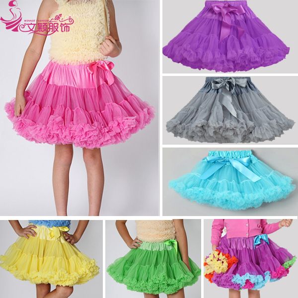 Ribbon Trim Fluffy Pettiskirt for baby girls